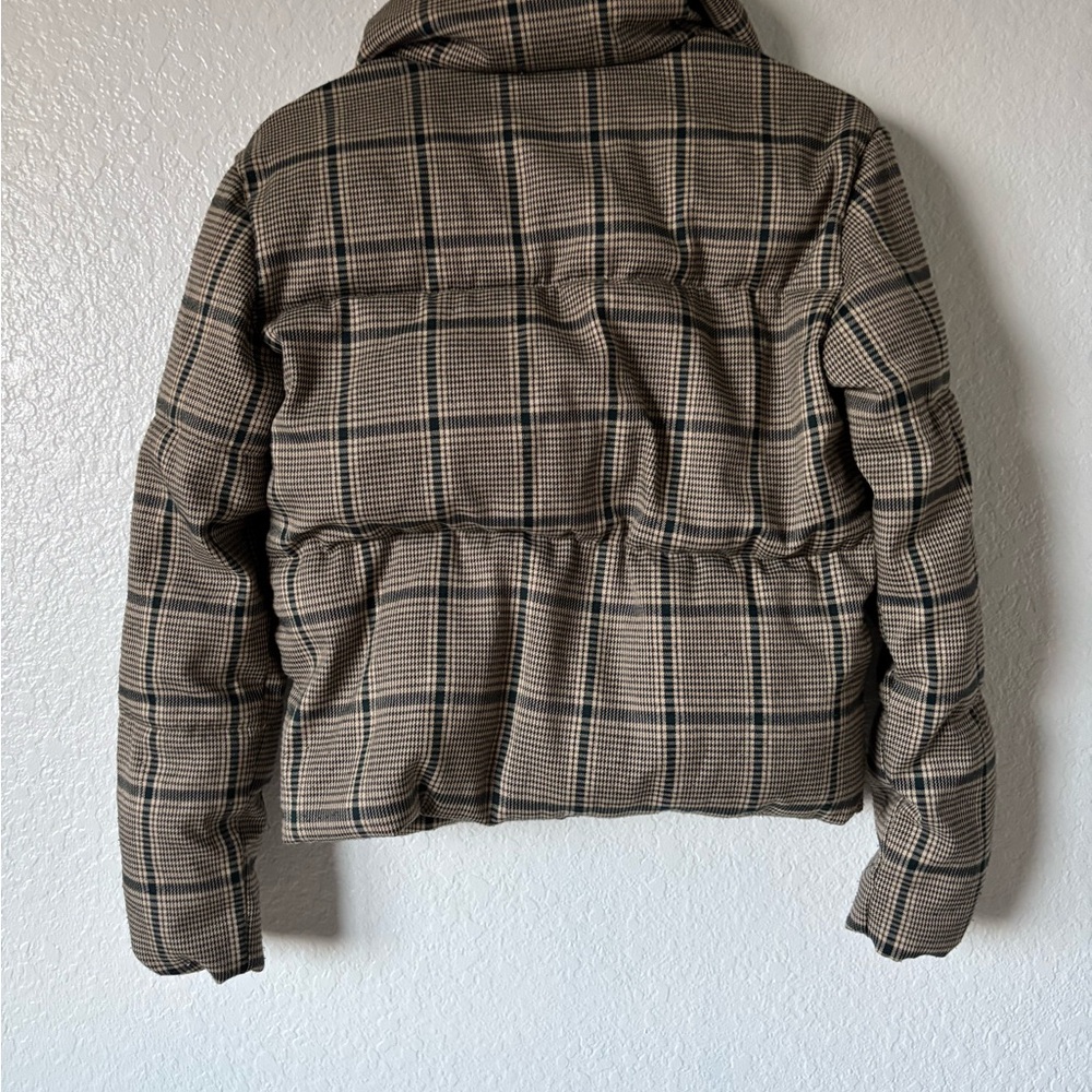 Collectionb New York Girls  Tan Plaid Puffer Jacket Size XS - Picture 13 of 15